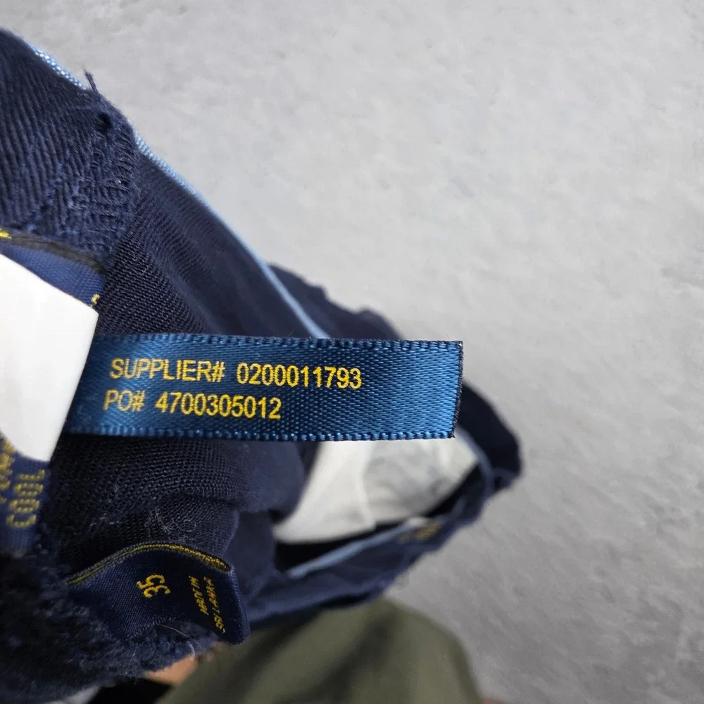 Polo Ralph Lauren Chino Shorts Mens 35 Navy Blue Classic‎ Fit 9 Inch Cotton
